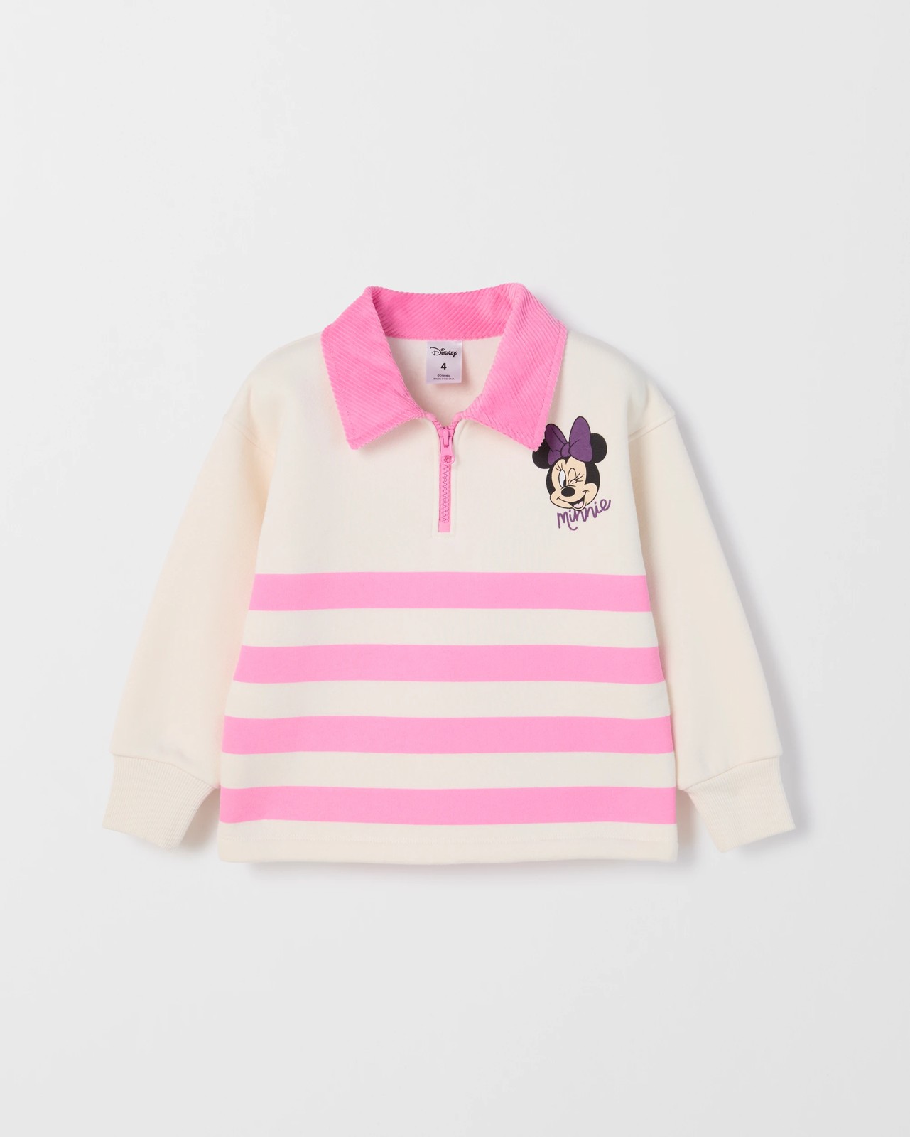 Minnie Mouse Australian Cotton Fleece 1/4 Zip Corduroy Collar Sweat Top 5 of 6