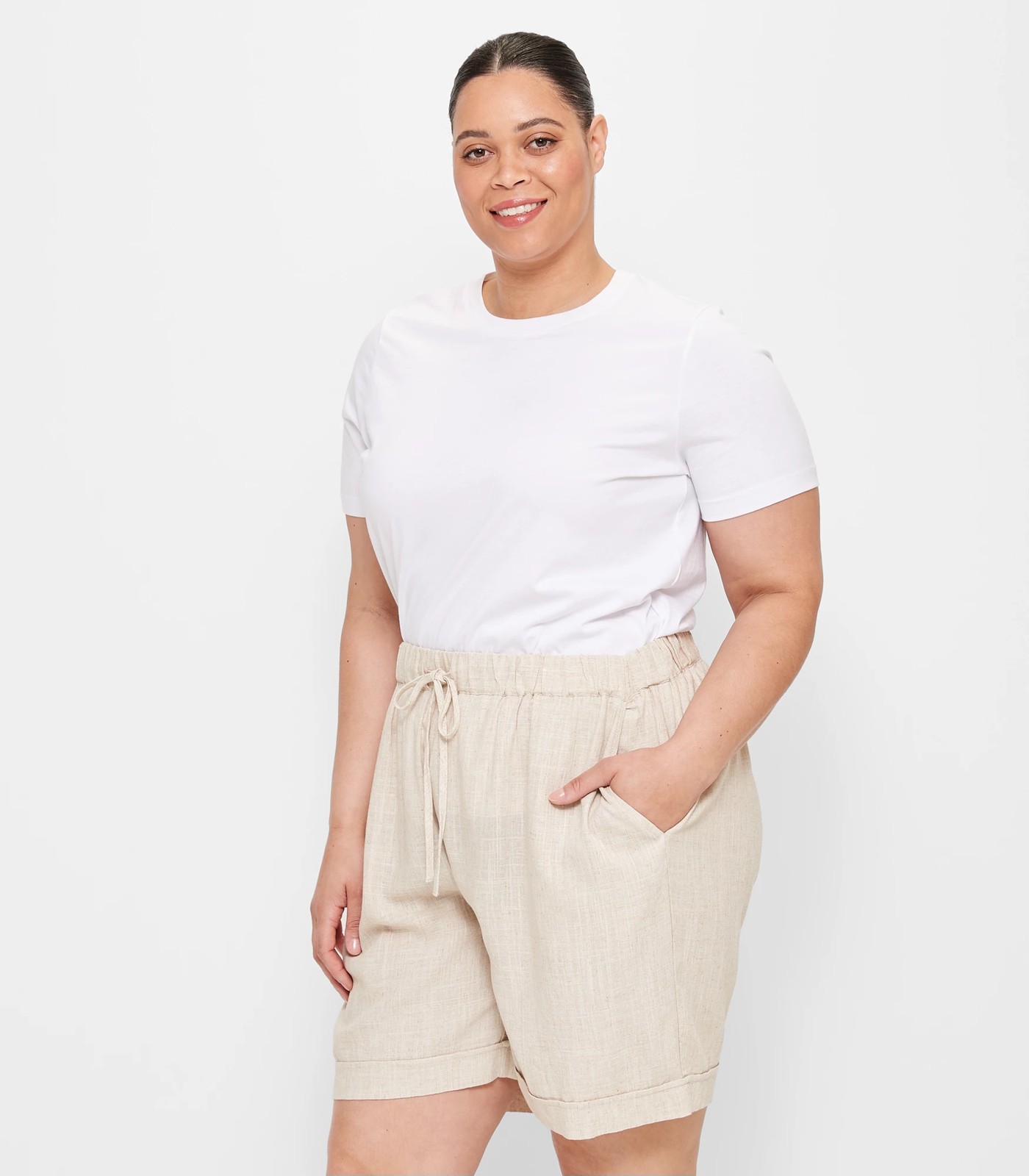 Curve Linen Blend Shorts | Target Australia