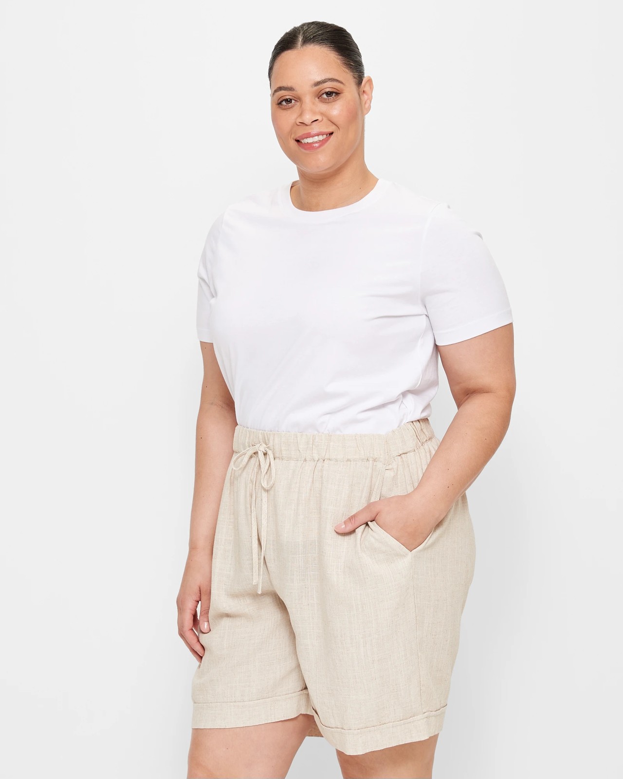 Curve Linen Blend Shorts | Target Australia