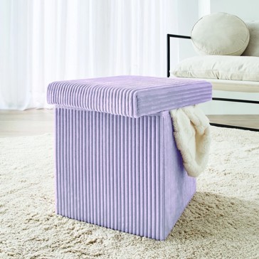 Square Storage Ottoman, Purple - Anko
