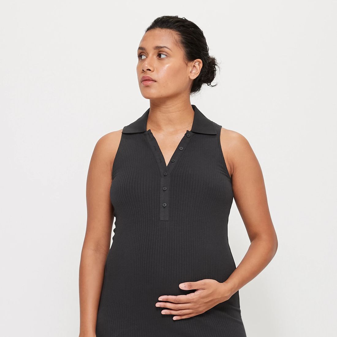 Maternity Ribbed Collar Henley Dress Target Australia