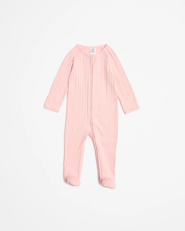 Baby Organic Cotton Rib Zip Coverall