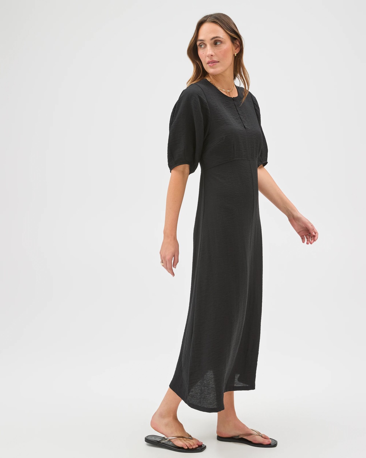 Preview Puff Sleeve Midi Dress 4 of 5