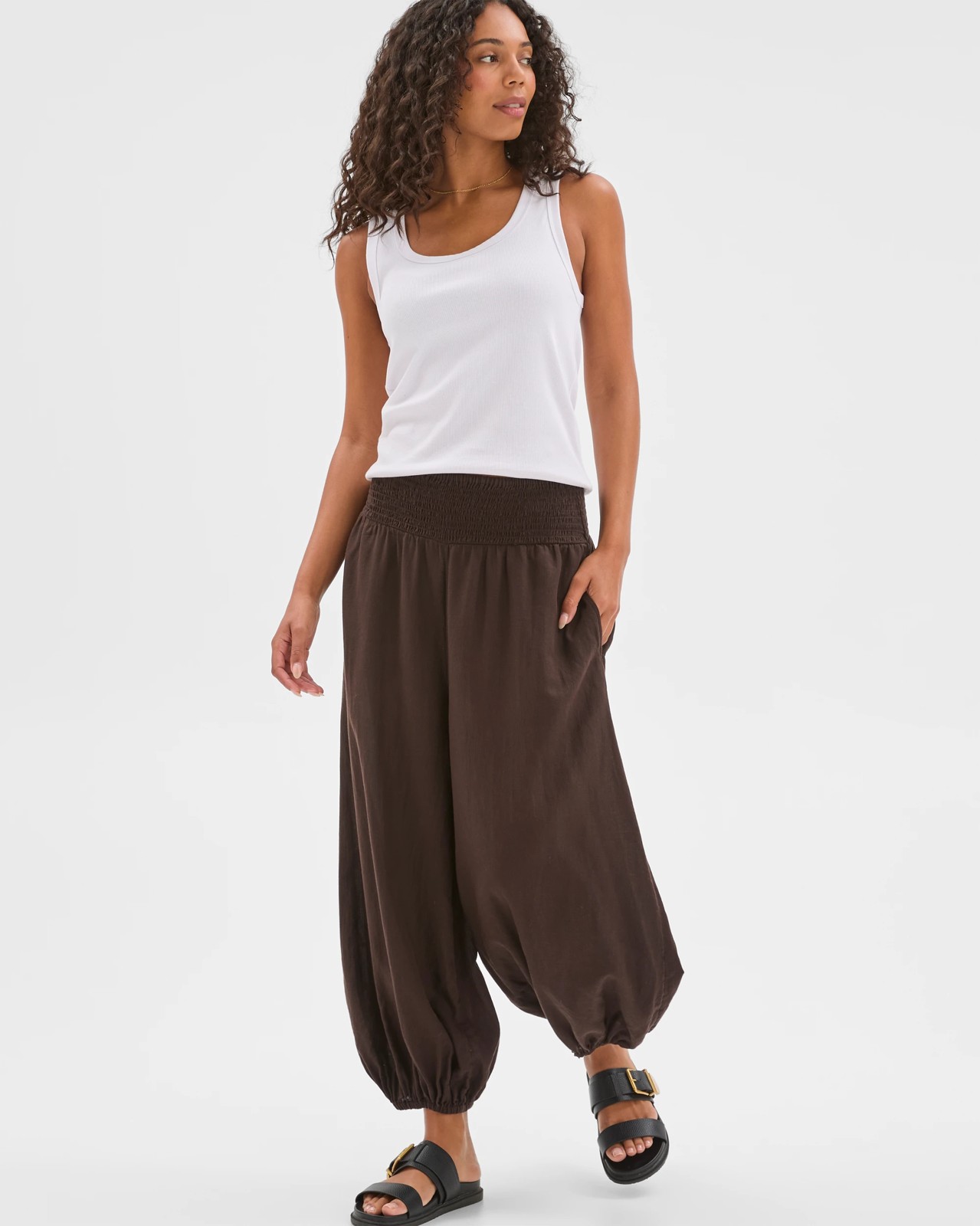 Resort Australian Cotton Blend Soft Harem Pants 2 of 5