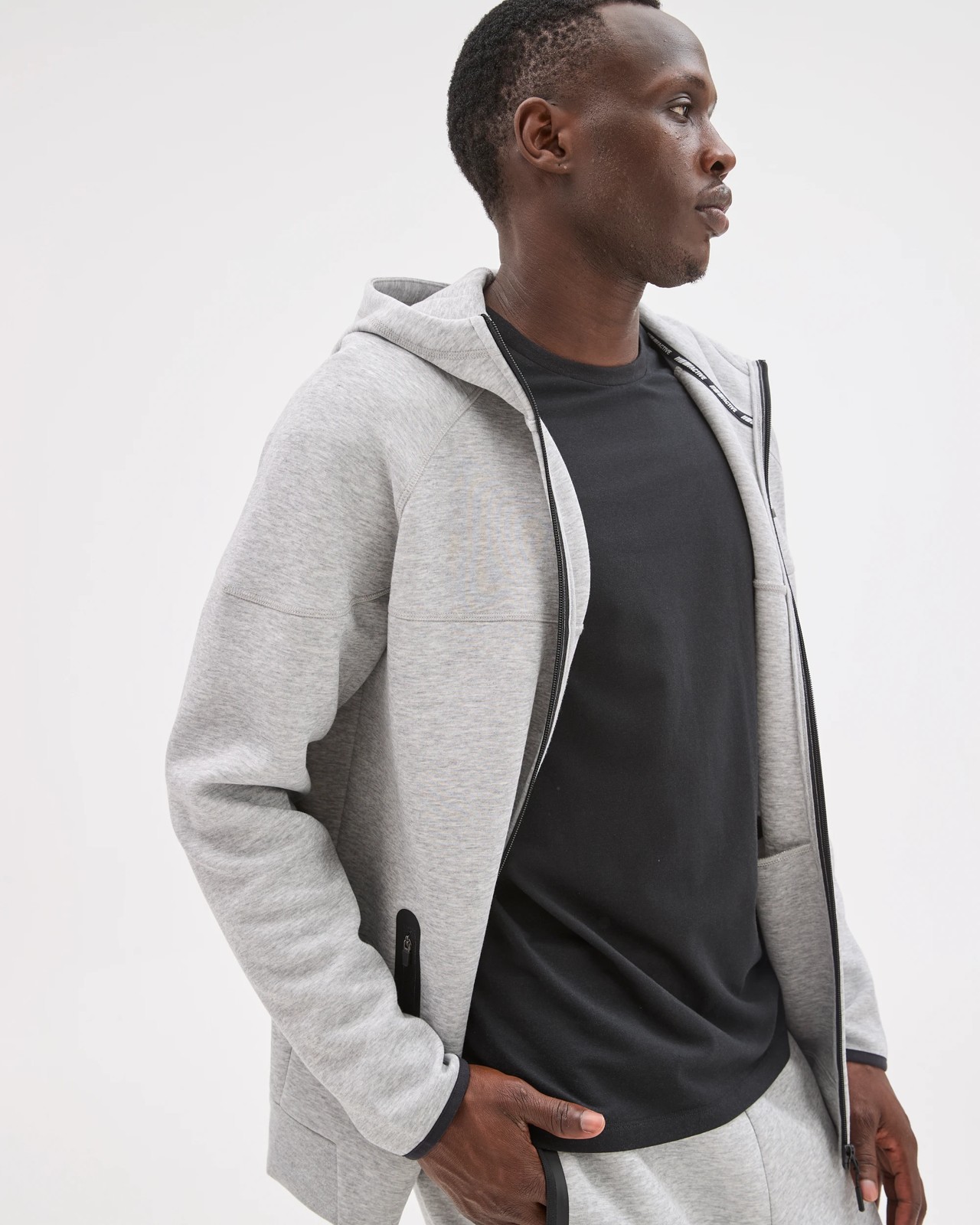Active Australian Cotton Blend Tech Pullover Hoodie - Grey Marle 3 of 5