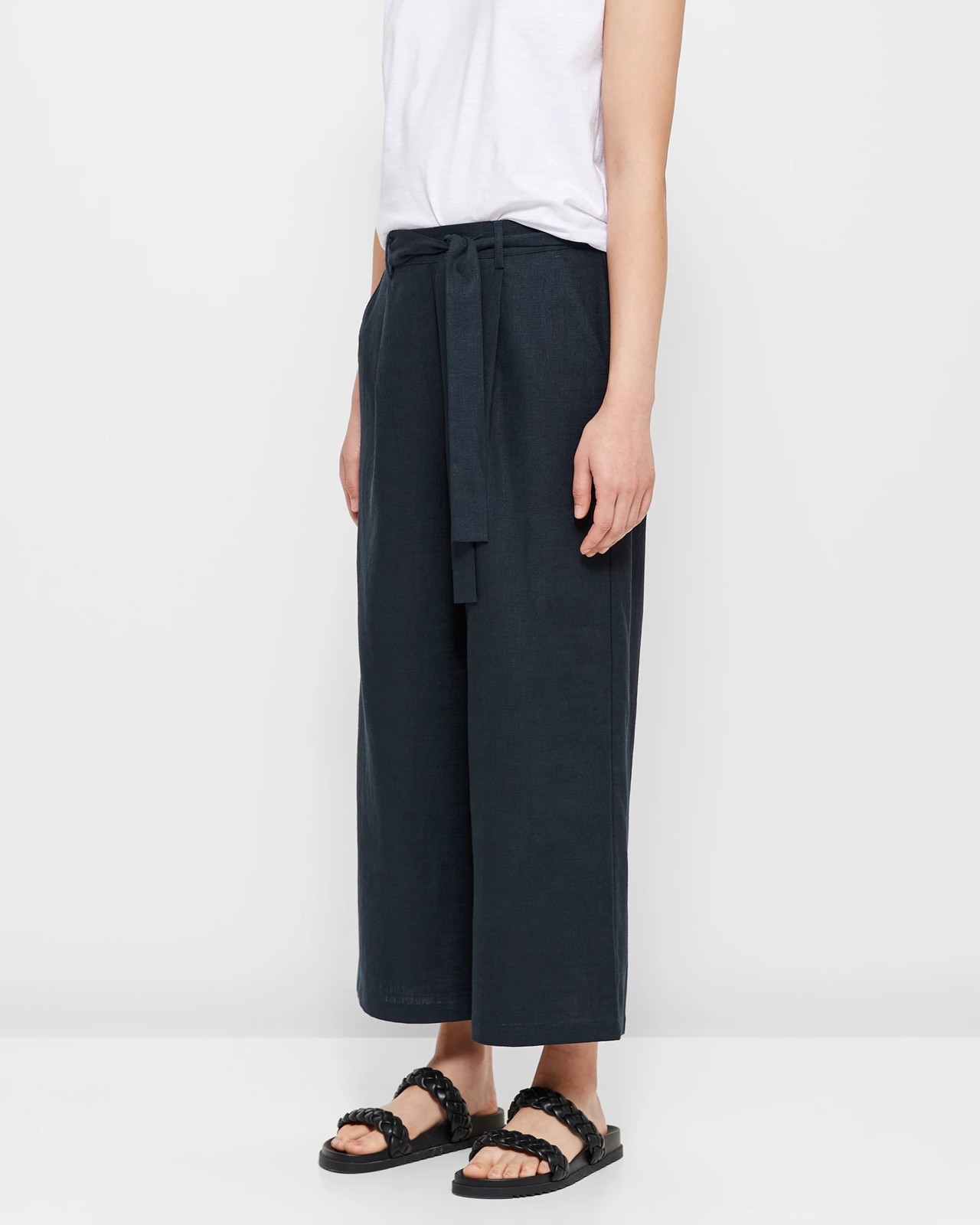 Linen Blend Wide Leg Culotte Pants | Target Australia