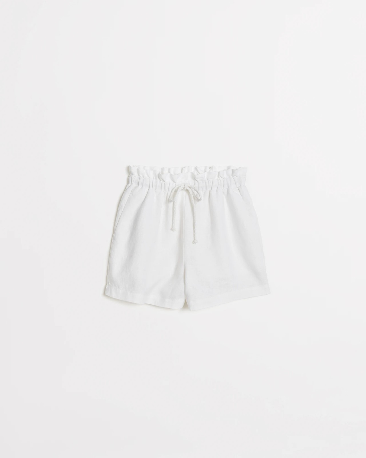 Quince White European Linen Shorts sz M Women's Elastic Waist Drawstring NWT