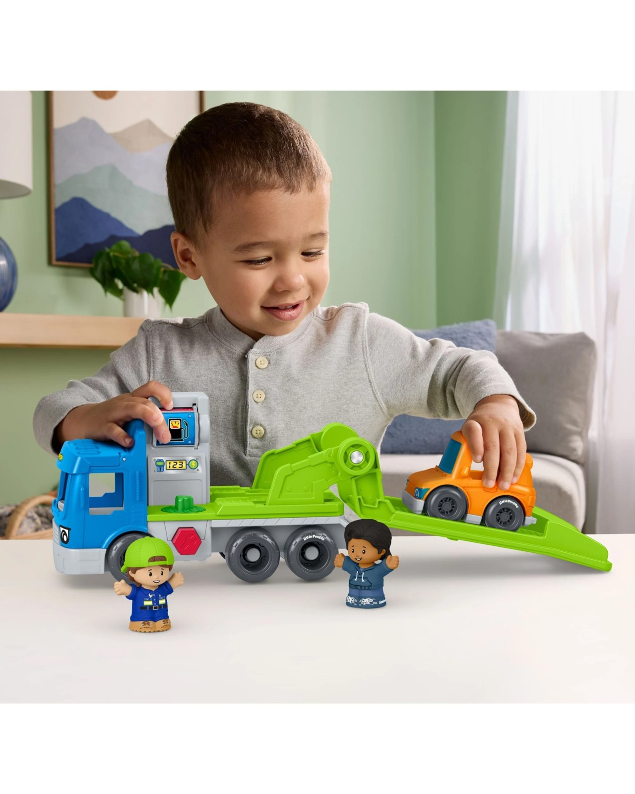 Fisher-Price Little People Load & Roll Hauler Car Carrier Toddler Playset 5 of 5