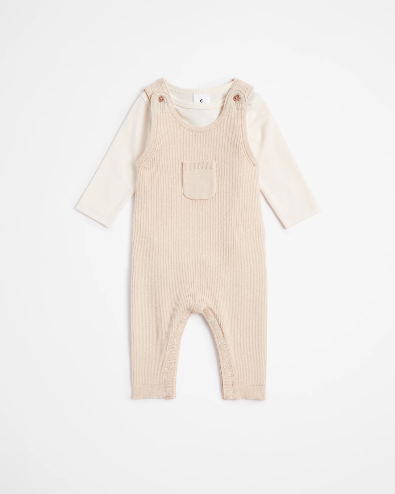 Baby Rib Knit Overall 2 Piece Set 