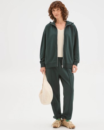 Active Australian Cotton Blend Fleece Zip Through Hoodie