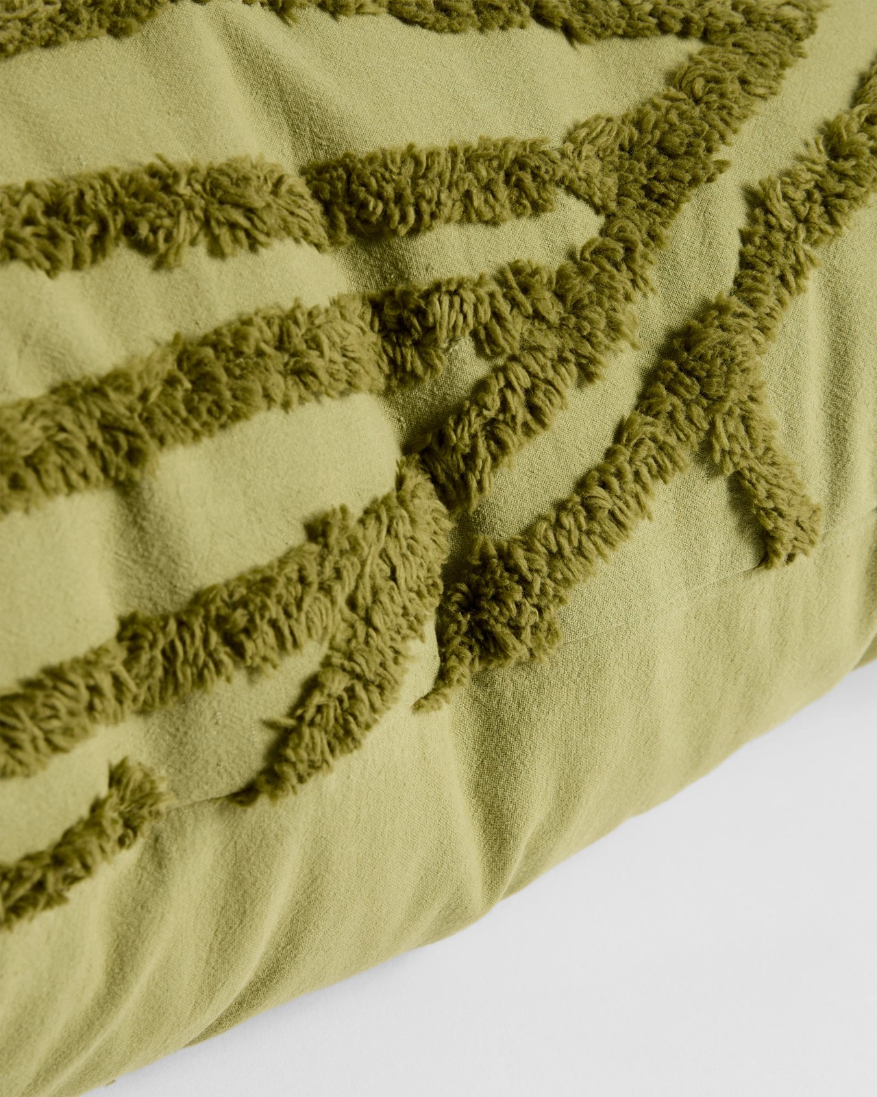 Oakley Cotton Textured Leaf European Pillowcase - Green 2 of 2