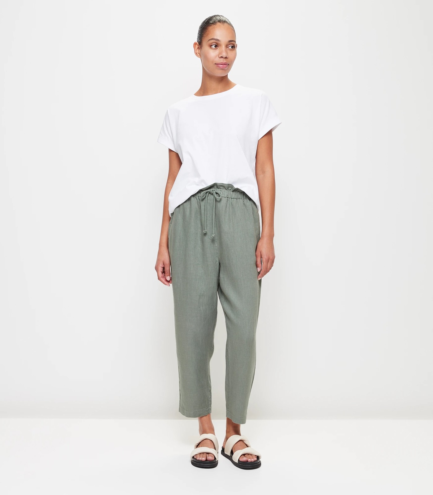 European Linen Tapered Pants | Target Australia