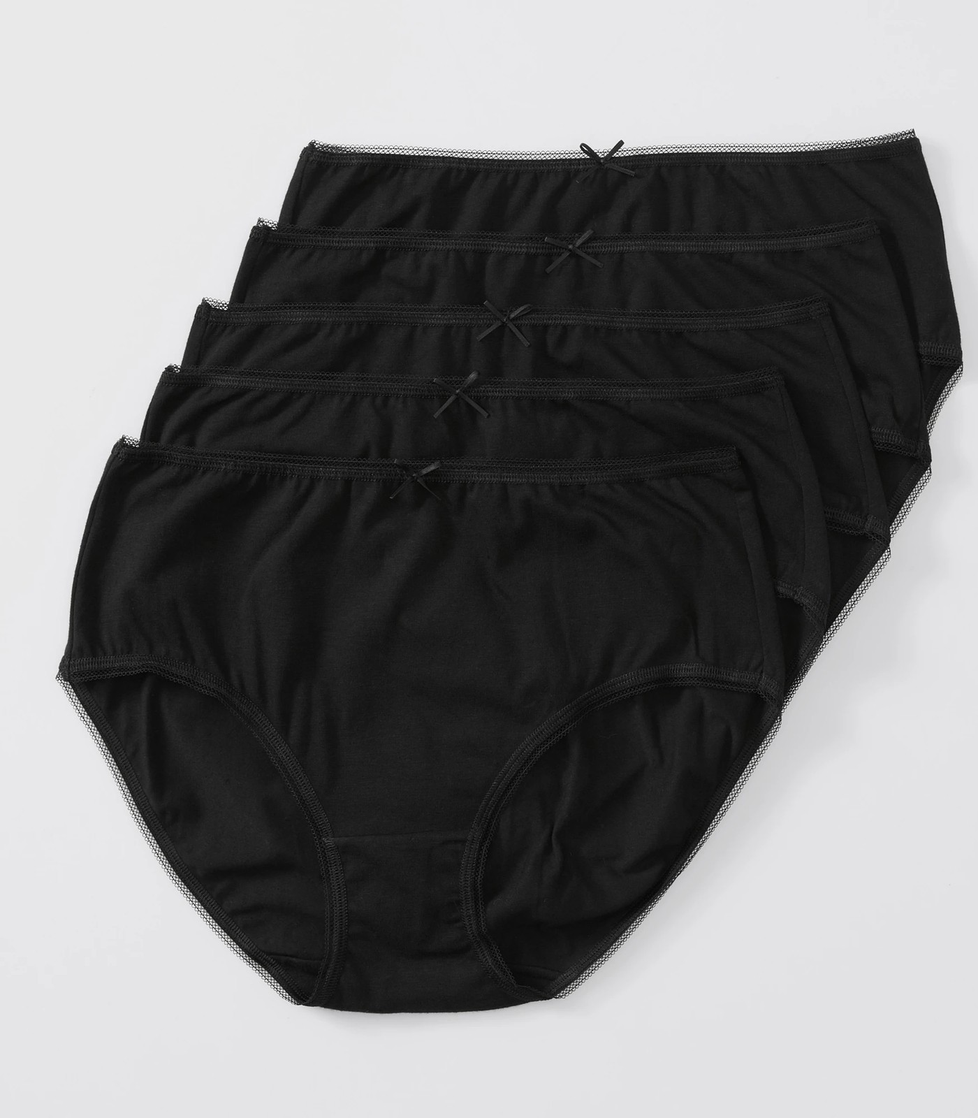 3 pack of black midi briefs in organic cotton