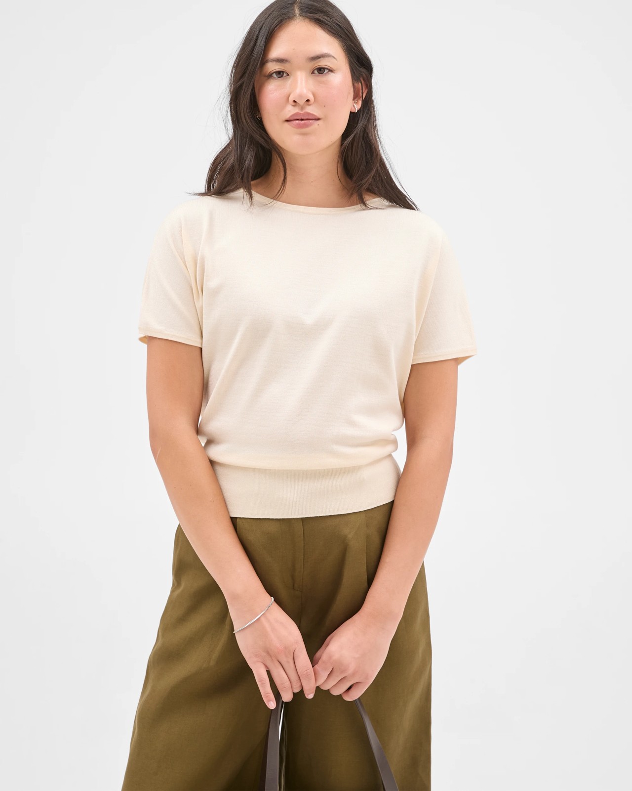 Preview Extended Short Sleeve Knit Jumper - Butter 4 of 5