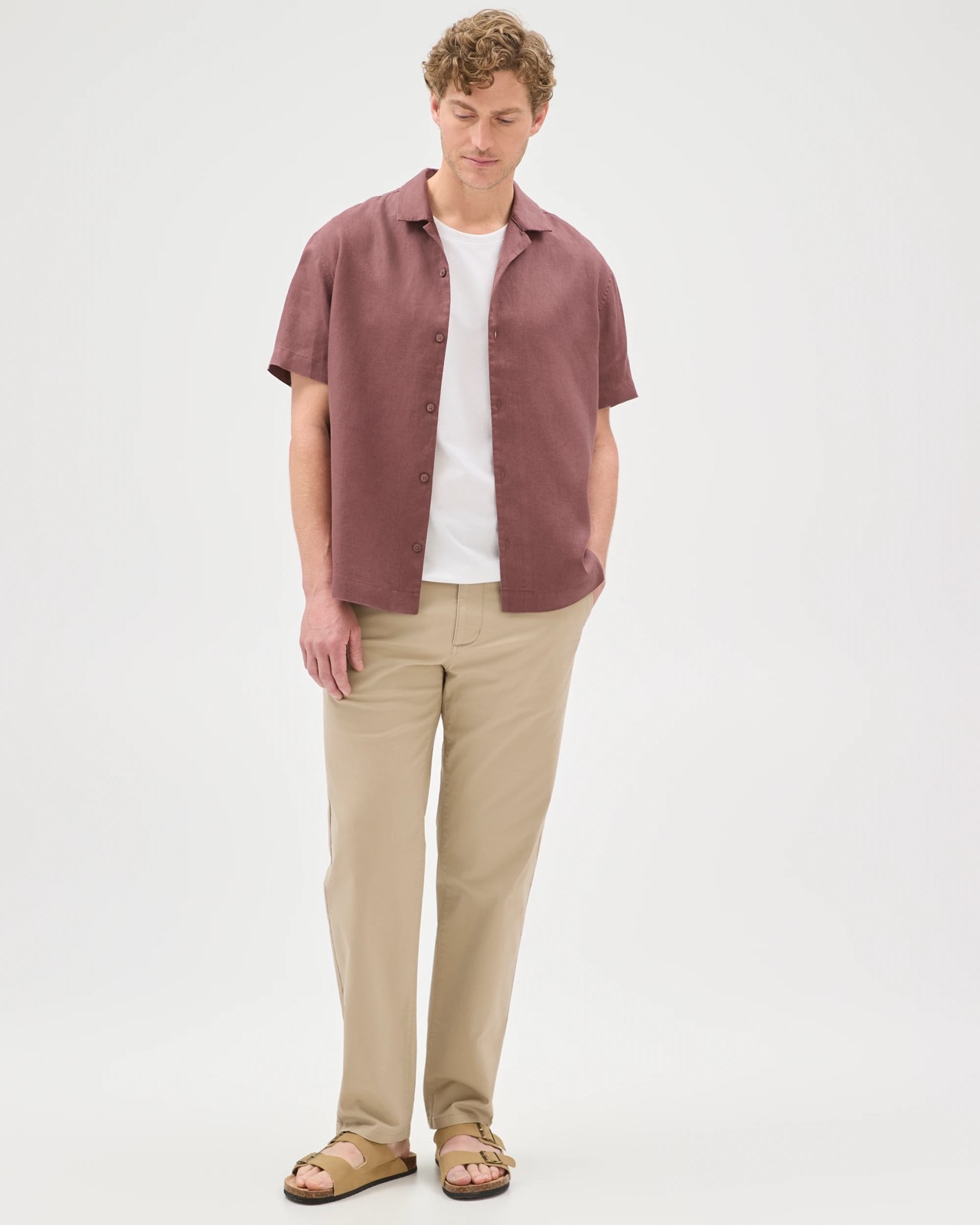 Australian Cotton Relaxed Fit Chino Pants  - Stone 2 of 6