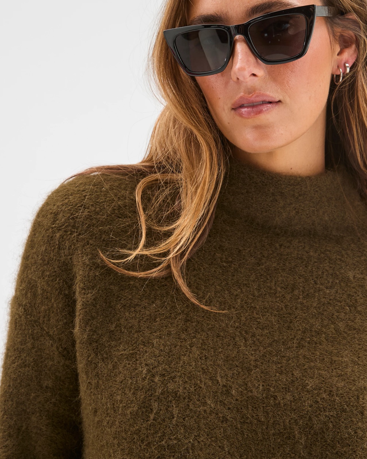 Preview Plush Mock Neck Jumper - Olive 4 of 6