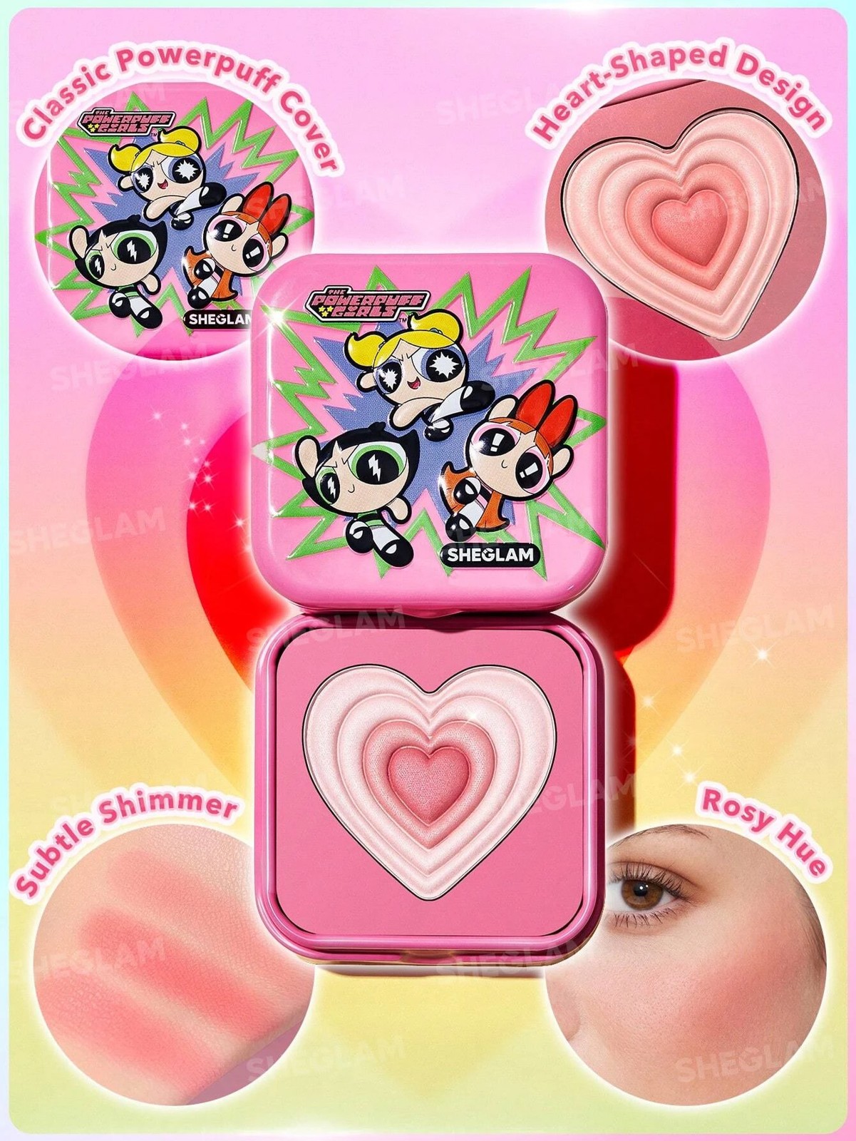 The Powerpuff Girls x SHEGLAM Tough Love Shimmer Blush - Utonium 2 of 5