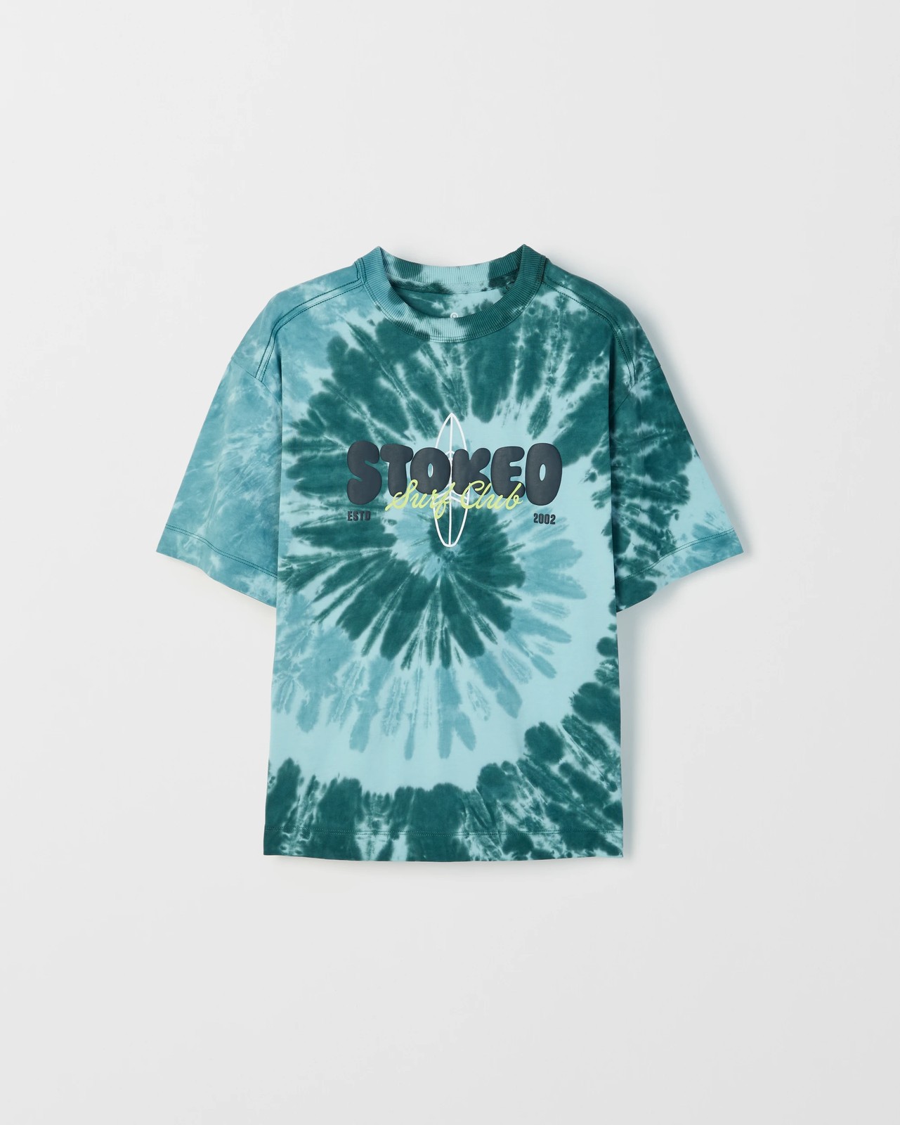 Australian Cotton Oversized Dyed Graphic T-Shirt - Green 5 of 6