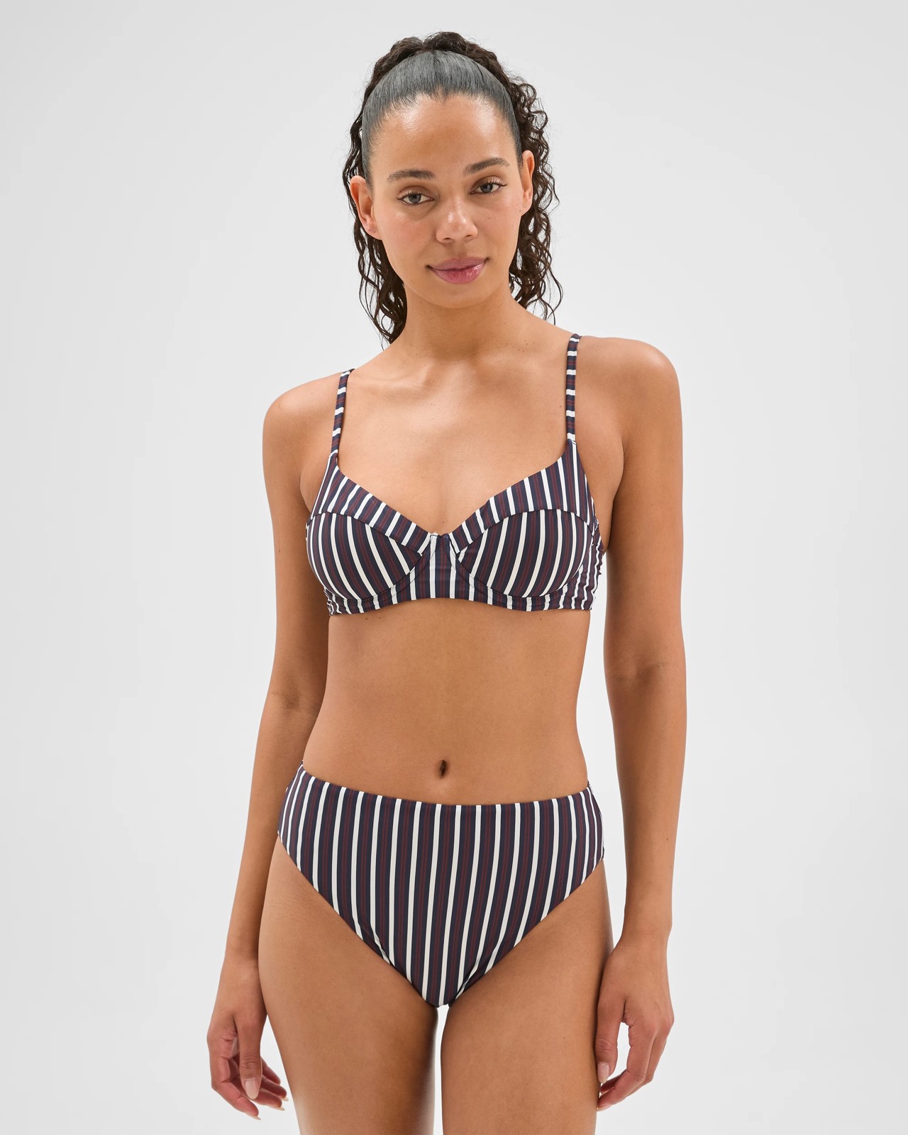 Underwire Swim Bikini Top - Navy Cinnabar Stripe 2 of 5