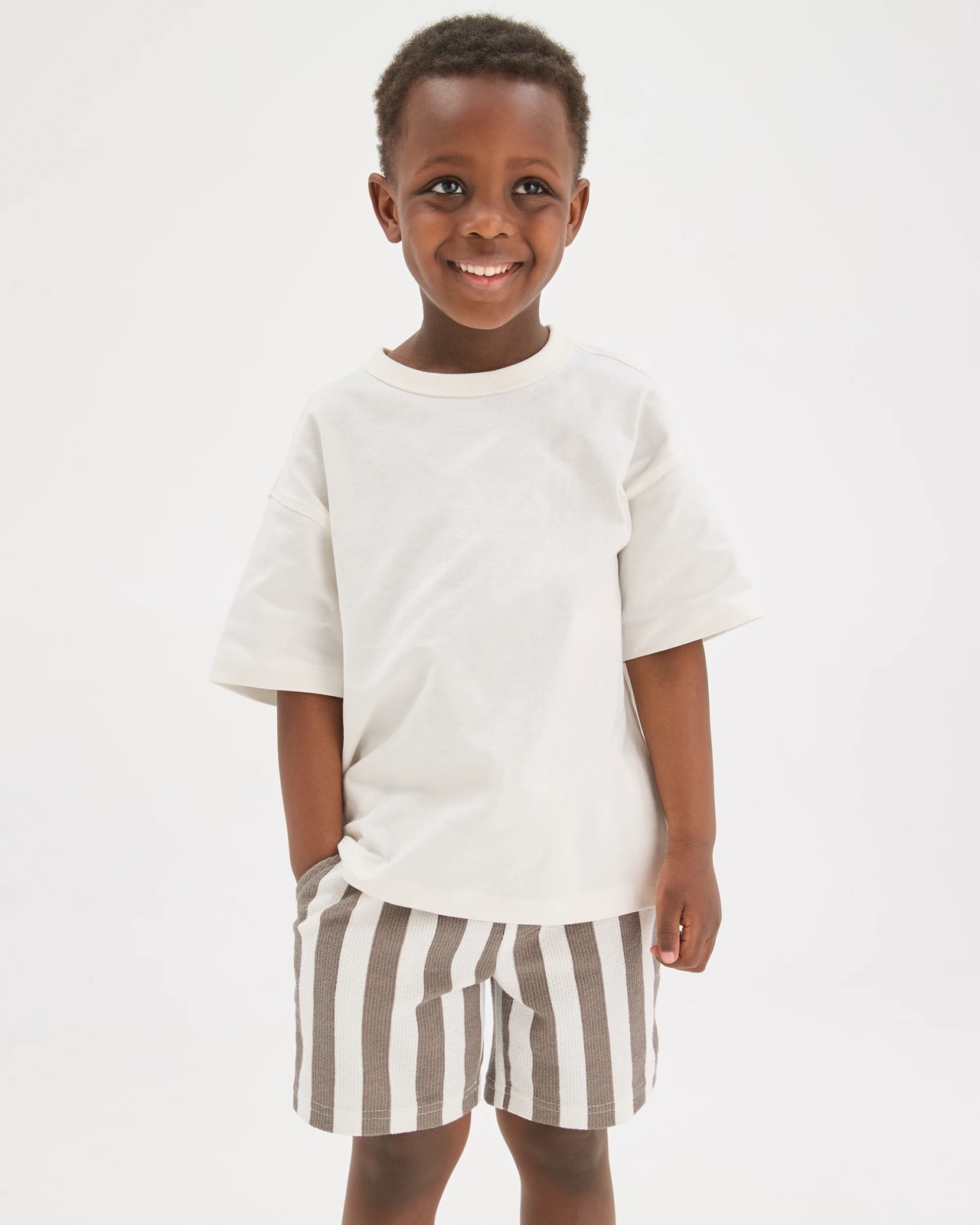 Textured Volley Shorts - Brown Stripe 2 of 5