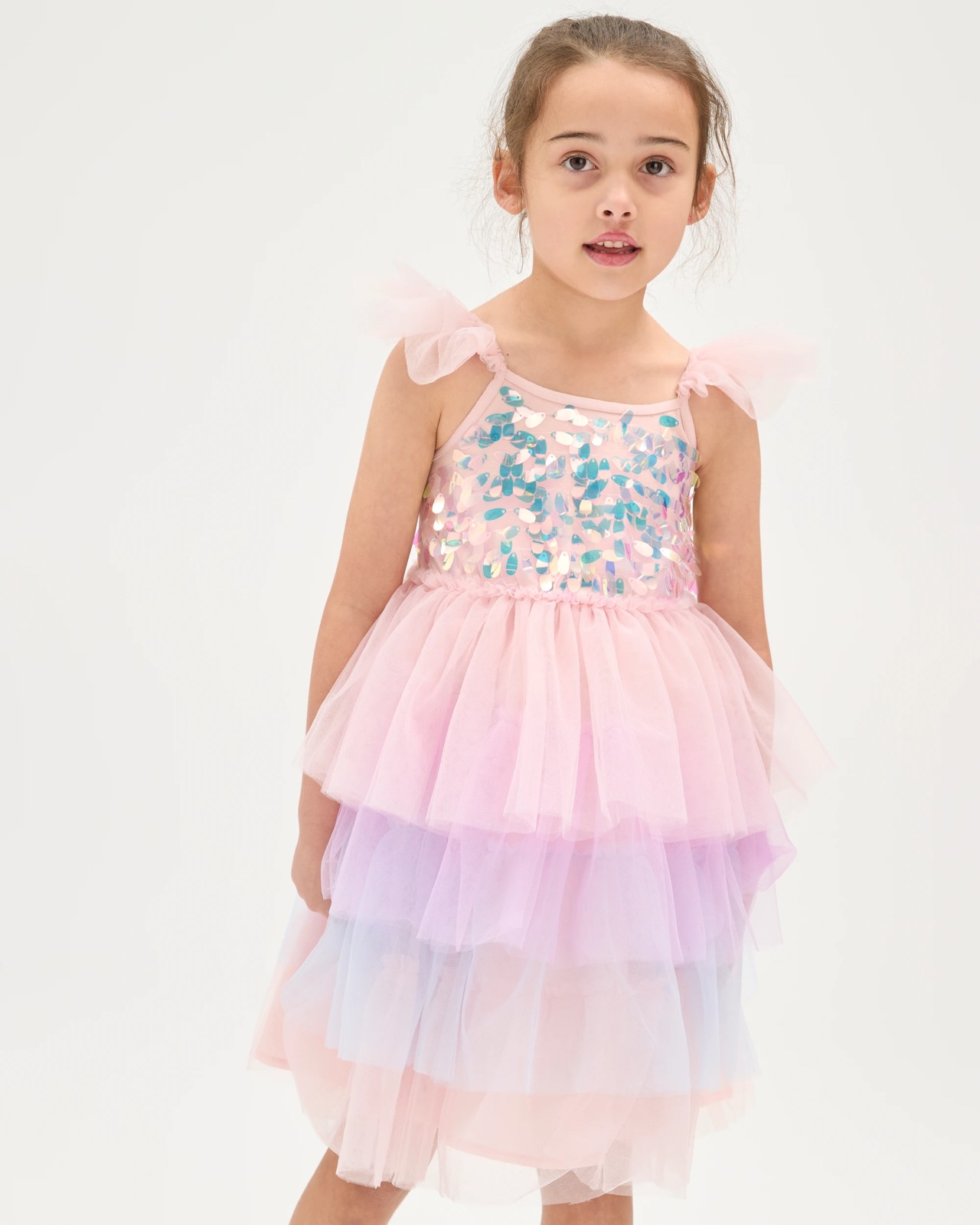 Occasion Mermaid Sequin Tulle Dress 2 of 5