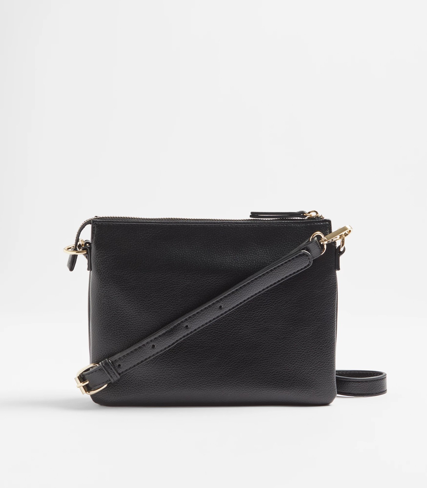 Tri Pocket Crossbody Bag - Black