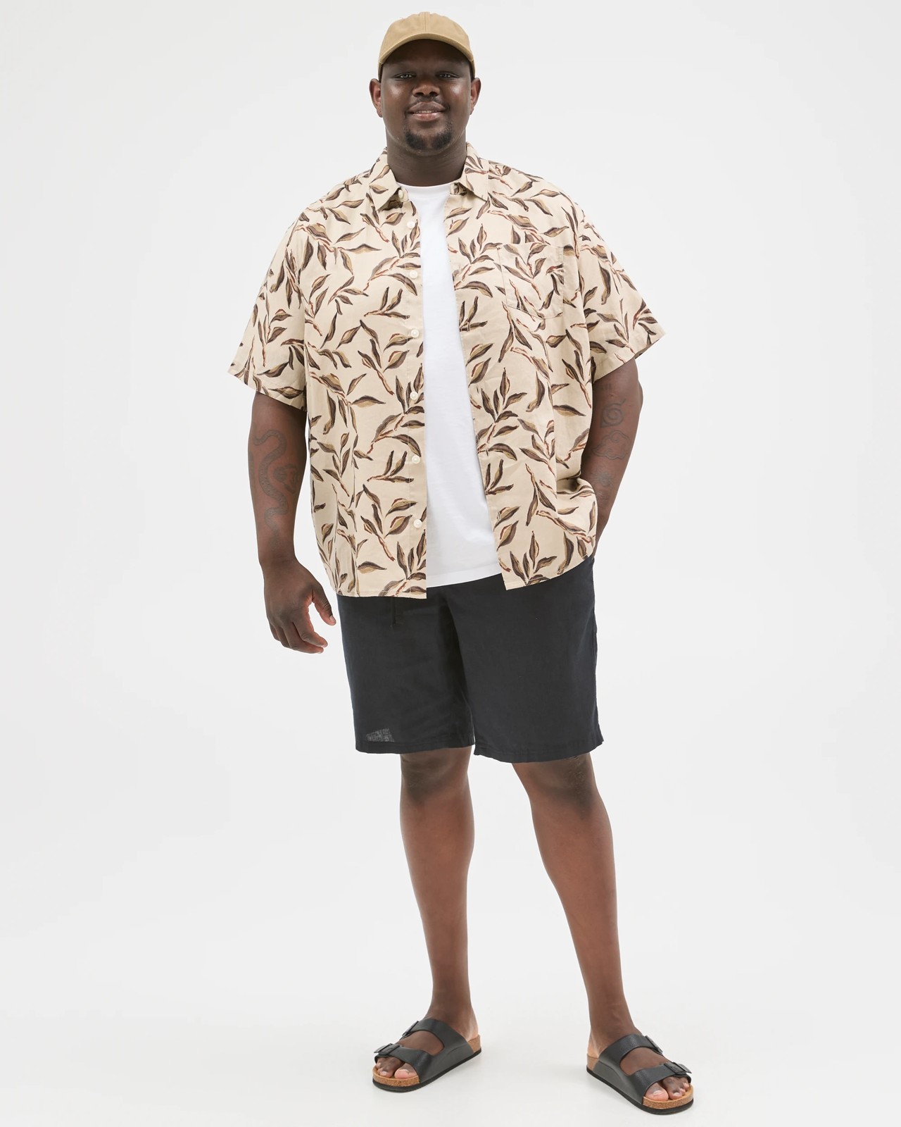 Plus Size European Linen Shorts - Black 2 of 5