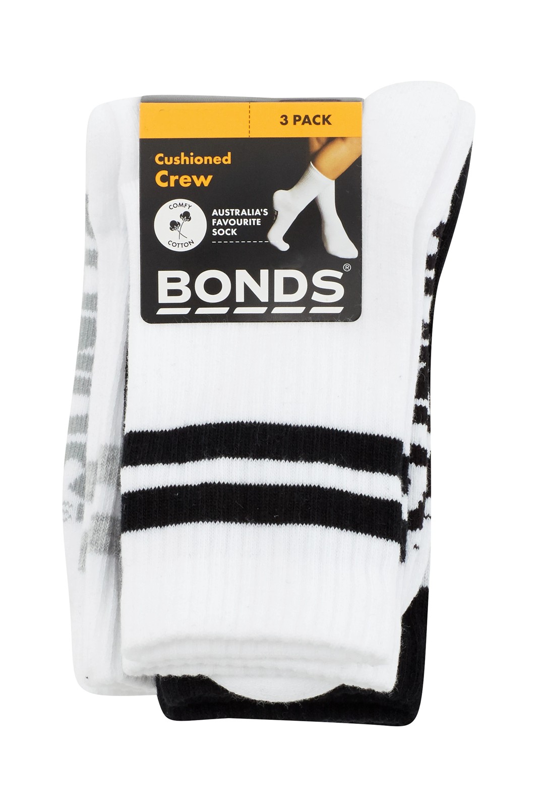 Bonds 3 Pack Cushioned Stripe Crew Socks  3 of 3