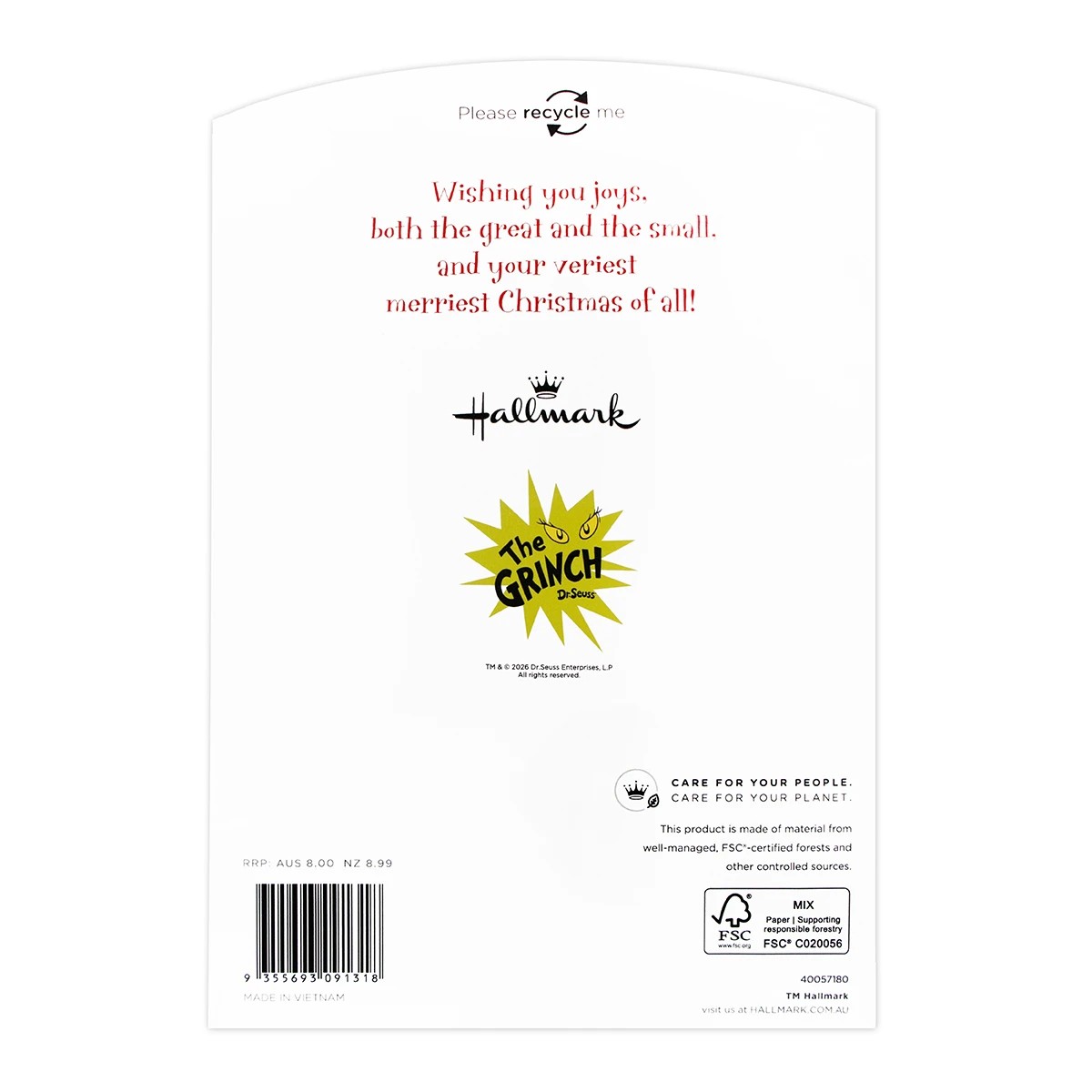 Hallmark The Grinch Open Christmas Card 5 of 5