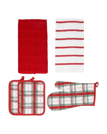 Anko 5 Piece Plaid Kitchen Set