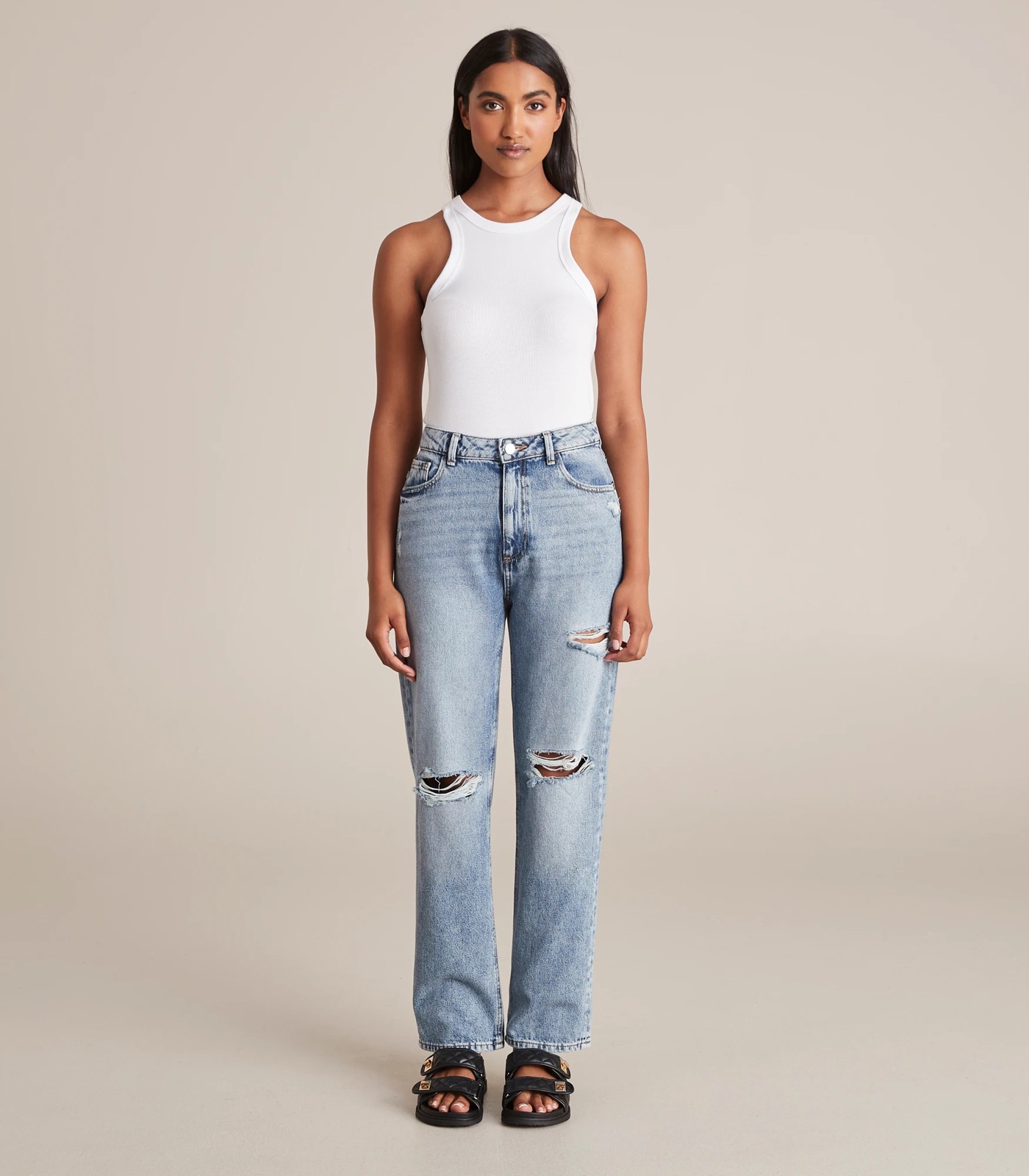 Imogen Loose Fit Mid Rise Full Length Denim Jeans | Target Australia