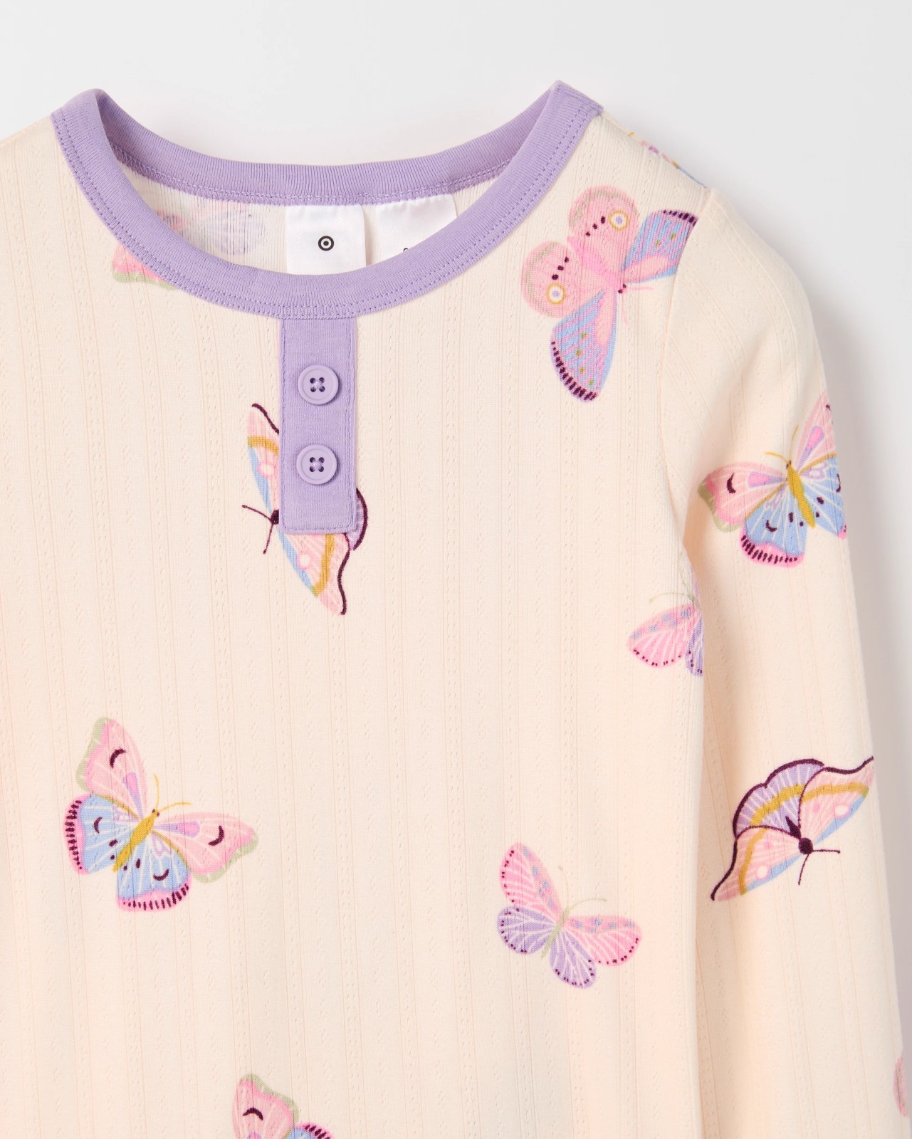 Younger Girls Pointelle Knit Pyjama Set 2 of 3