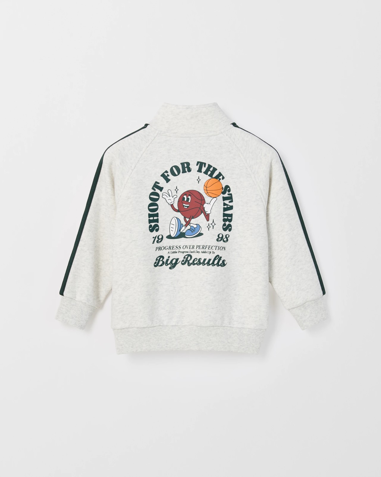 Australian Cotton Blend 1/4 Zip Sweat Top - Grey Marle 3 of 3