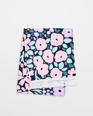 Australian Cotton Kids Beach Towel - Ditsy Floral Lilac