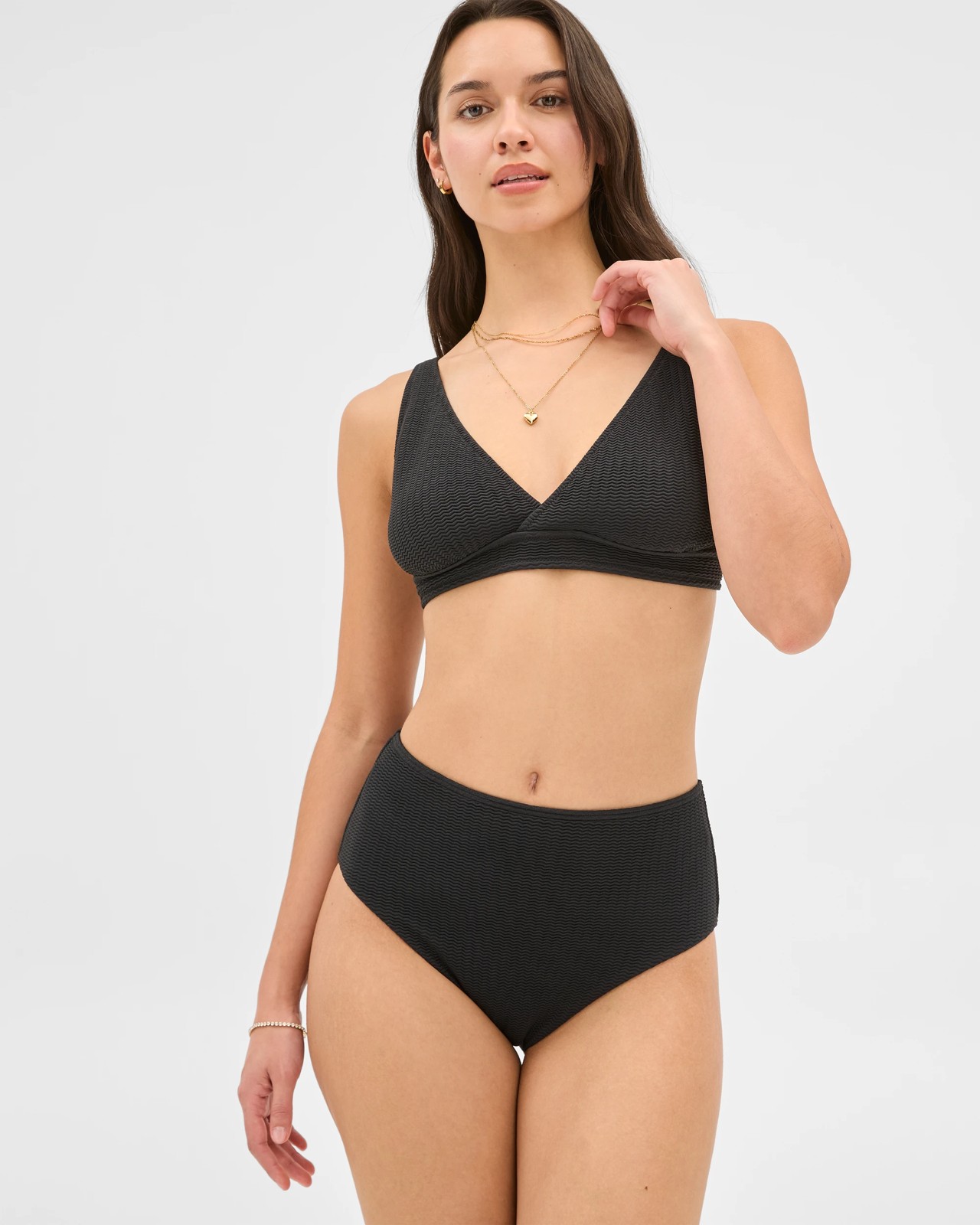 Resort Crinkle High Waisted Swim Bikini Bottoms 2 of 5