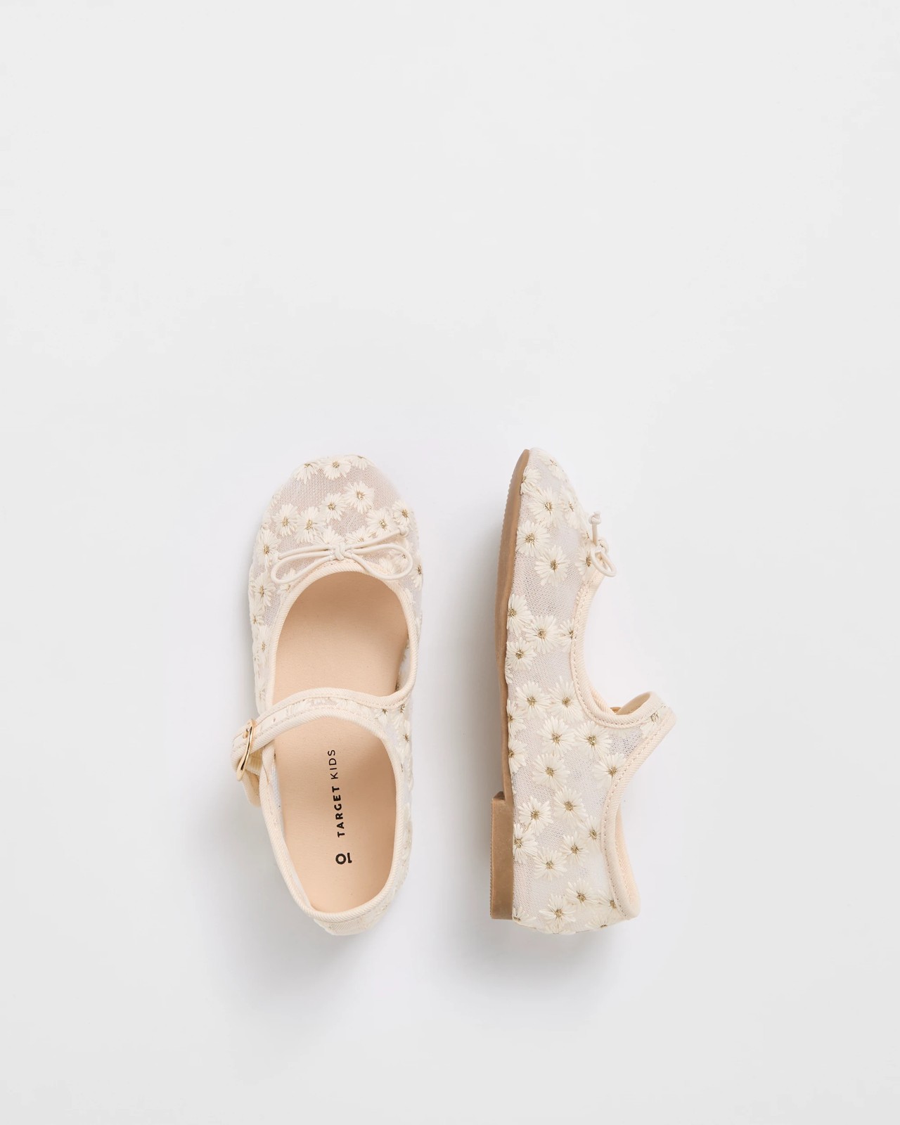 Floral Embroidery Ballet Flats - Cream 3 of 3