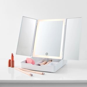 Tri-Fold Make Up Mirror with - 22 LED Lights thumbnail 2