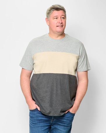 Plus Size Australian Cotton Blend Panel T-Shirt