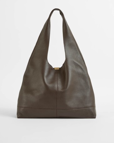 Genuine Leather Slouch Shoulder Bag