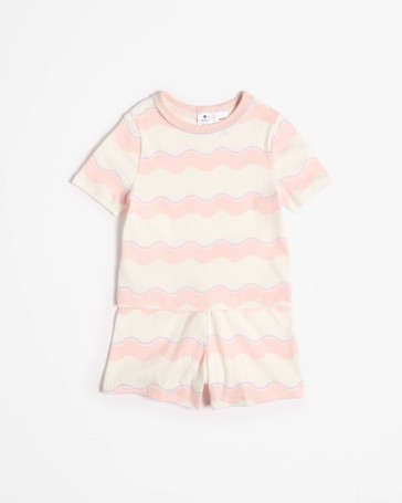 Australian Cotton Younger Girls Pointelle Short Pyjama Set