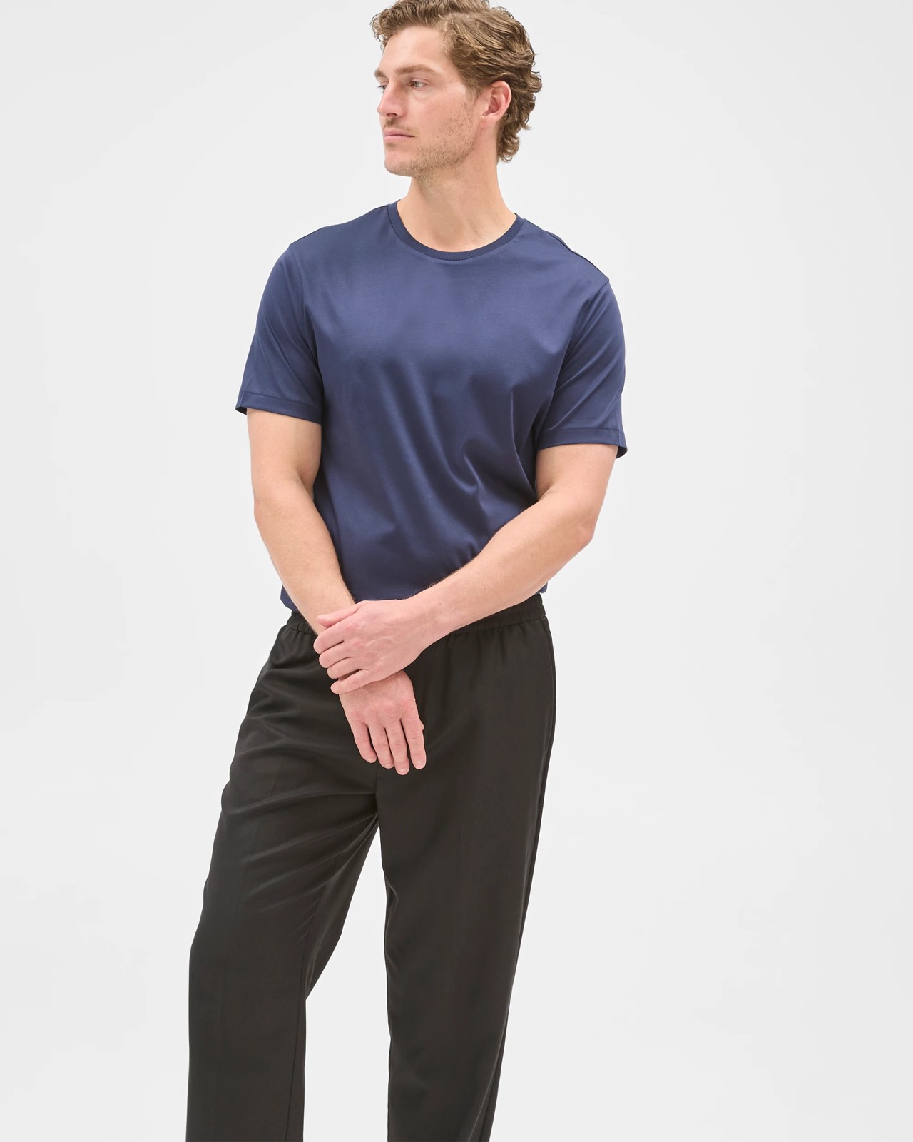 Preview Australian Cotton Interlock T-Shirt - Navy 2 of 5