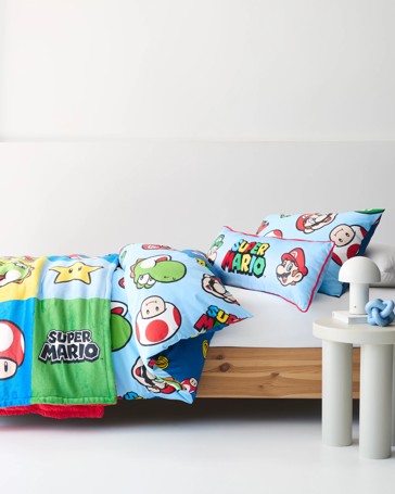 Super Mario Cotton Kids Quilt Cover Set