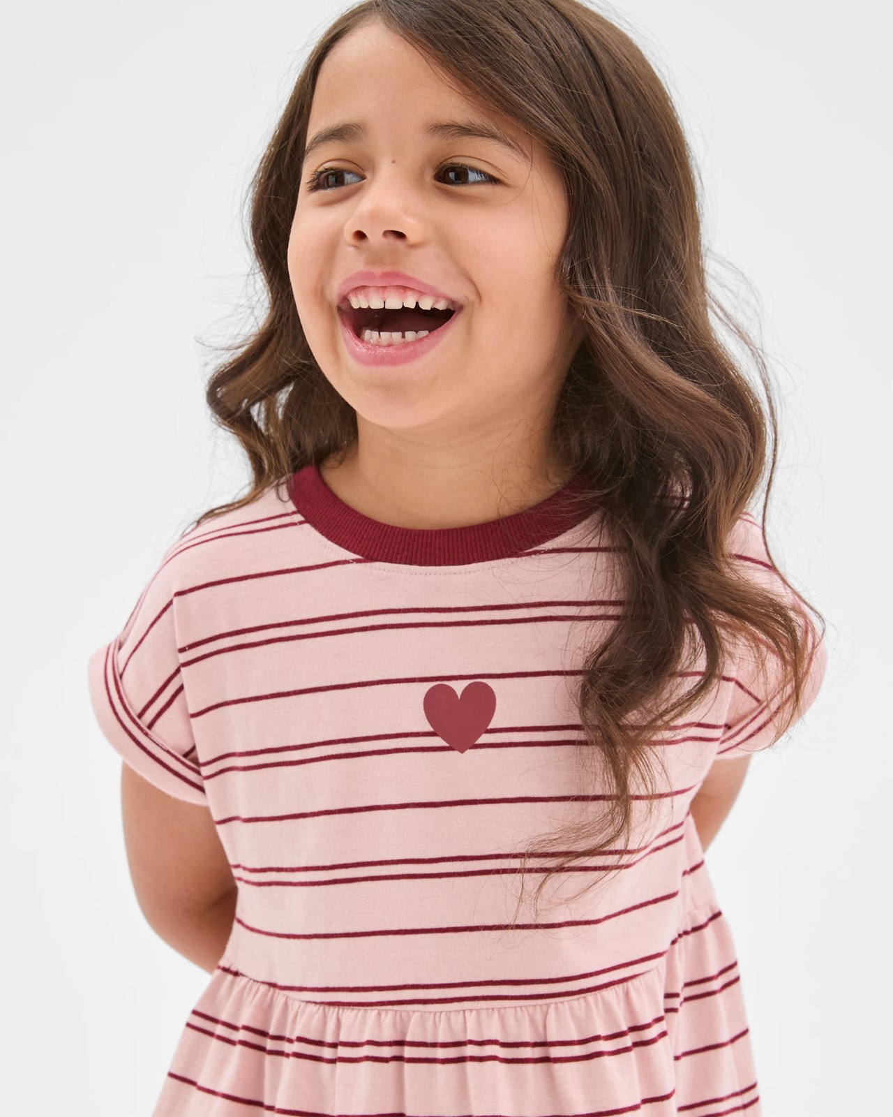 Australian Cotton Knit Dress - Red/White Stripe AOP 3 of 6