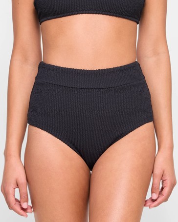 Crinkle High Waisted Swim Bikini Briefs