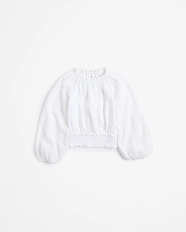 Cotton Peasant Long Sleeve Top