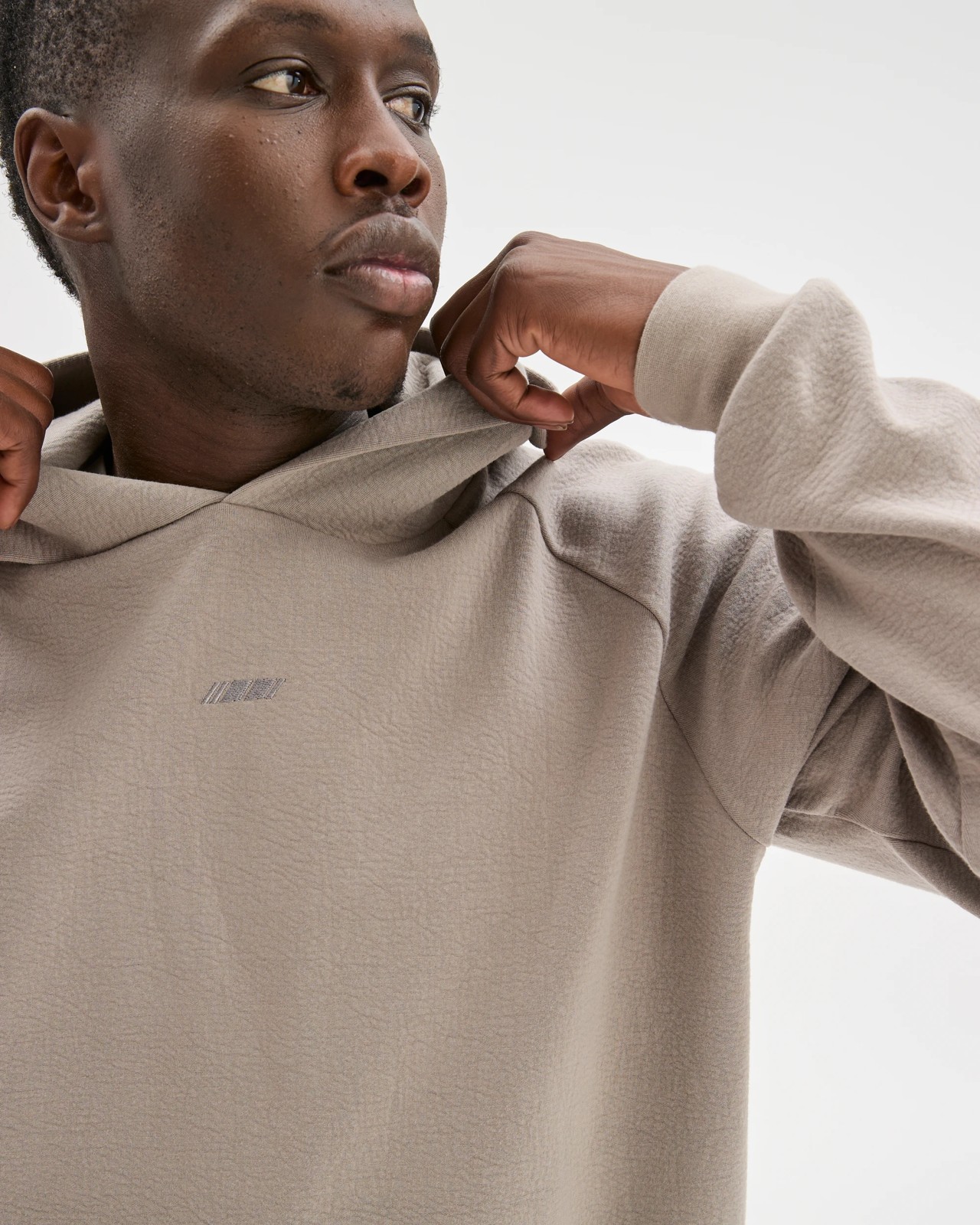 Active Crinkle Textured Hoodie - Fog 4 of 6