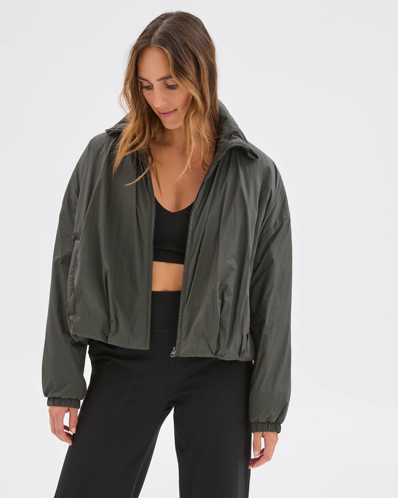 Active Insulated Padded Jacket  - Dark Olive 3 of 5