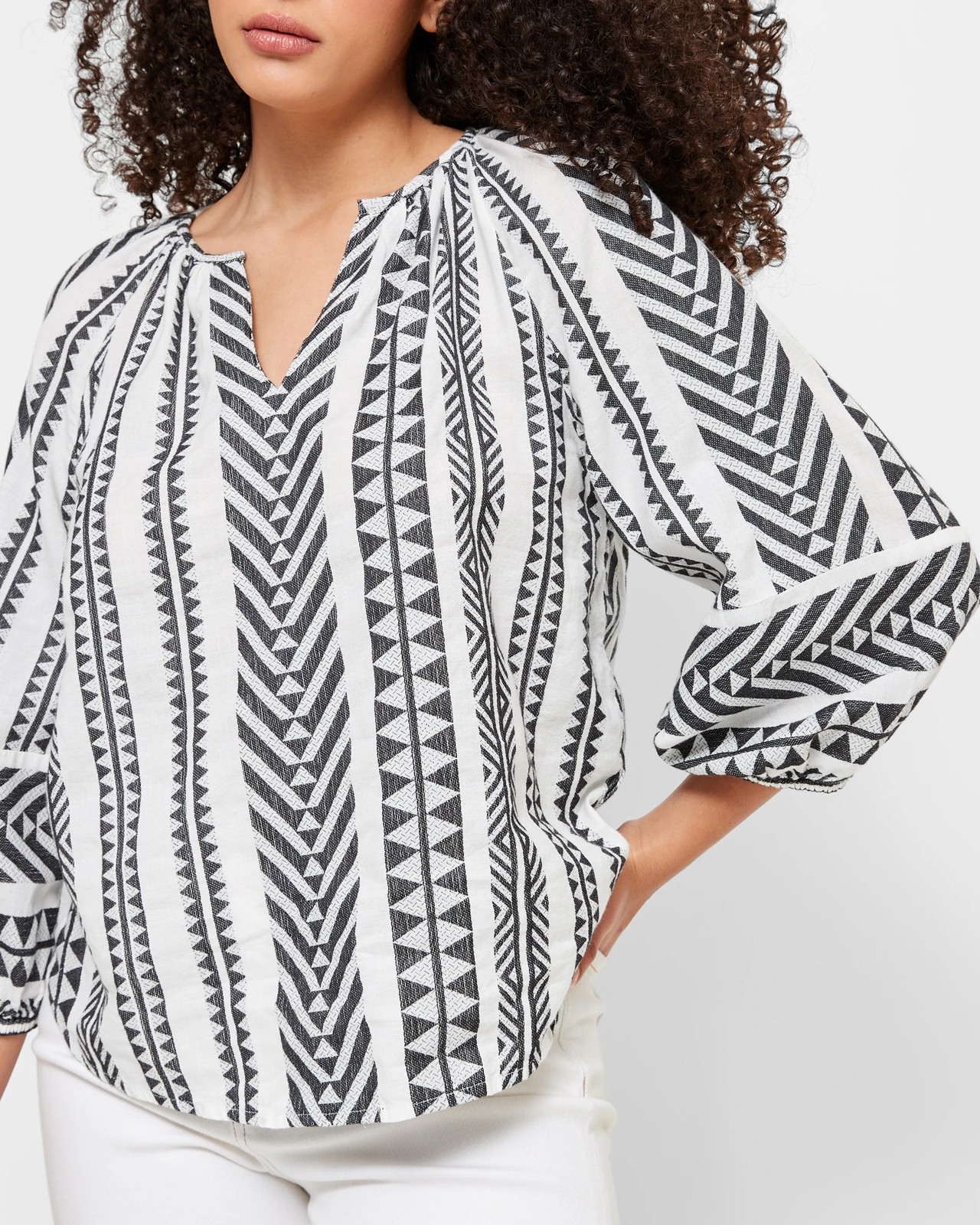 Black and cheap white peasant top