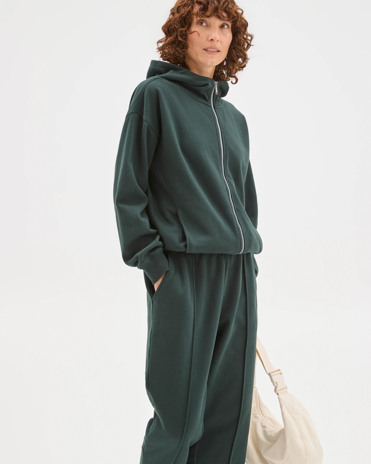 Active Australian Cotton Blend Fleece Trackpants - Pine/Pintuck 3 of 5