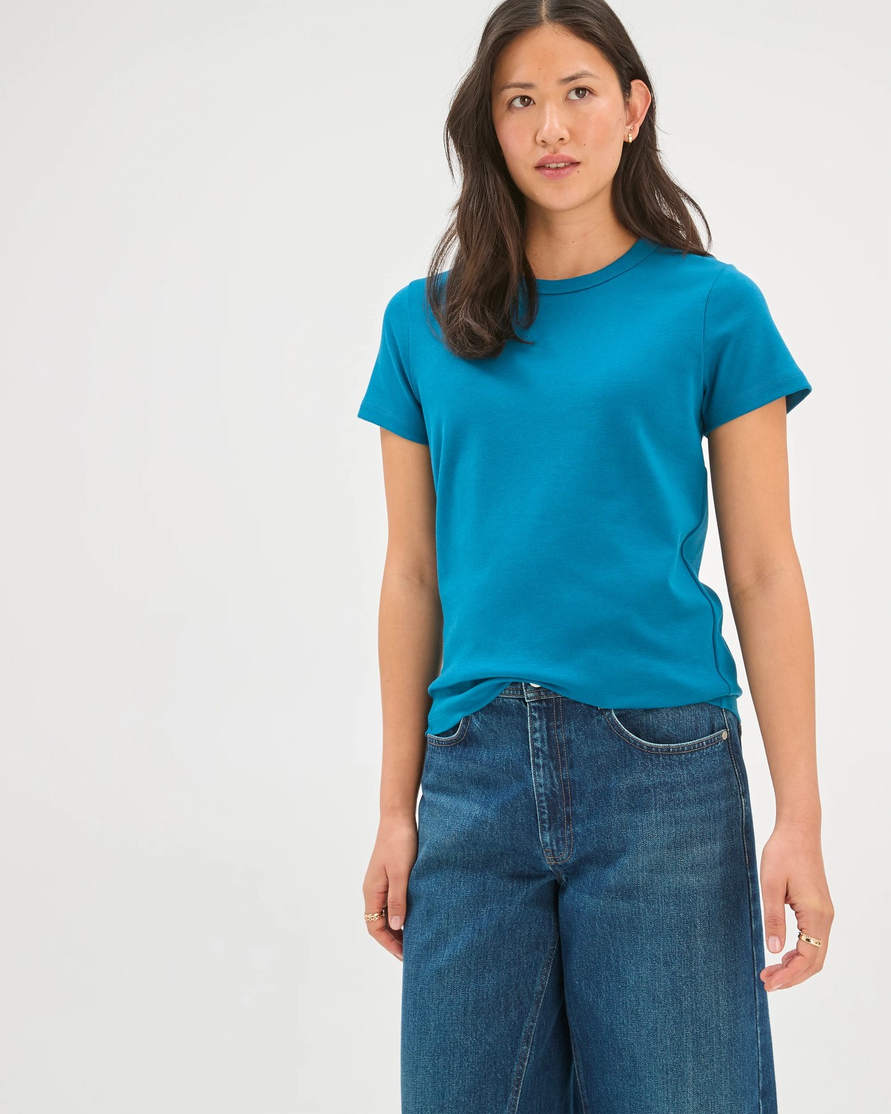 Australian Cotton Interlock Neat T-Shirt  - Ocean Storm 5 of 5